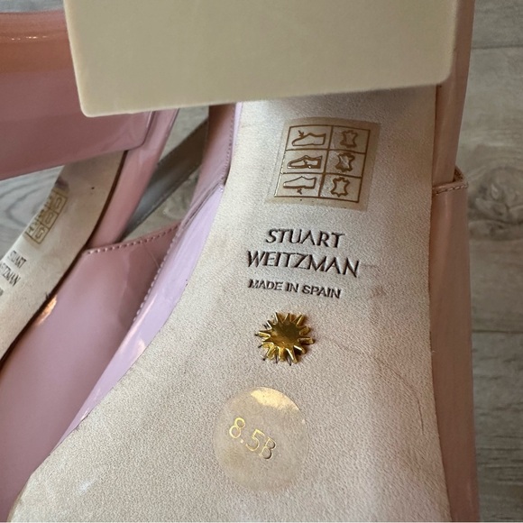 New Stuart Weitzman Curveblock 85 Patent Slingback Pumps 8.5 - Picture 8 of 13